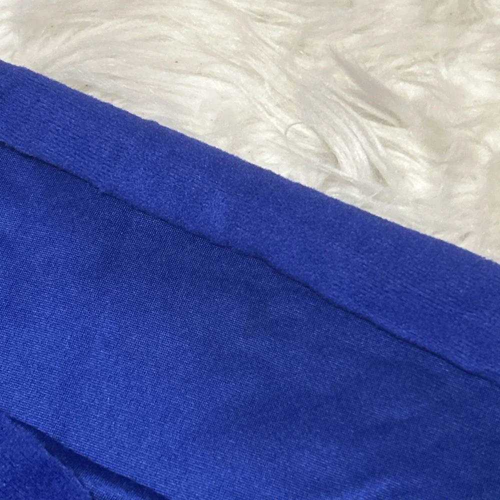 Vintage 70/80's Retro Blue House Dress Robe Lounger Boho Folk  Granny Front Snap